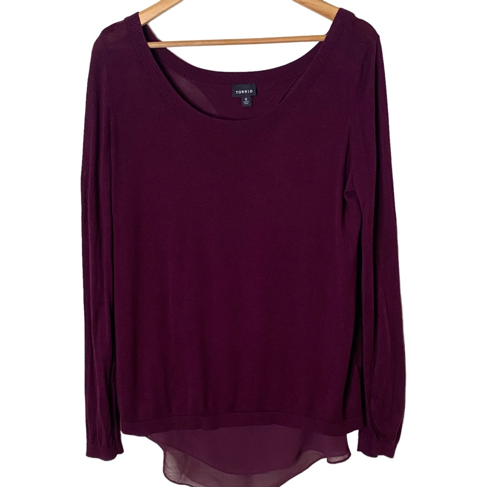 Torrid Women's Burgundy Crew Neck Sweater